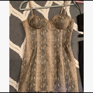 Leather snakeskin dress